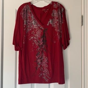 EUC oversized red top
